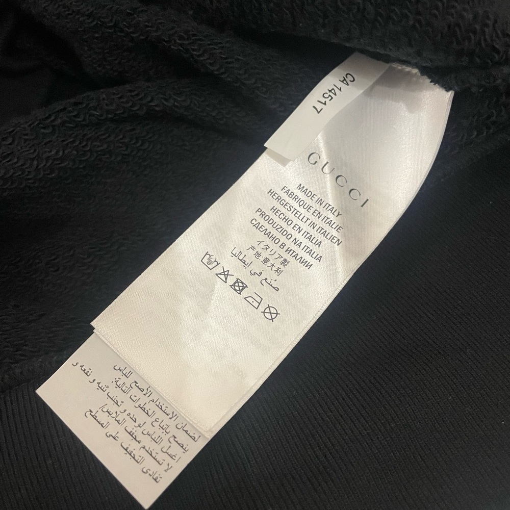 Gucci Mens Tiger Print Hooded Sweatshrt Black Sz L - Picture 7 of 11